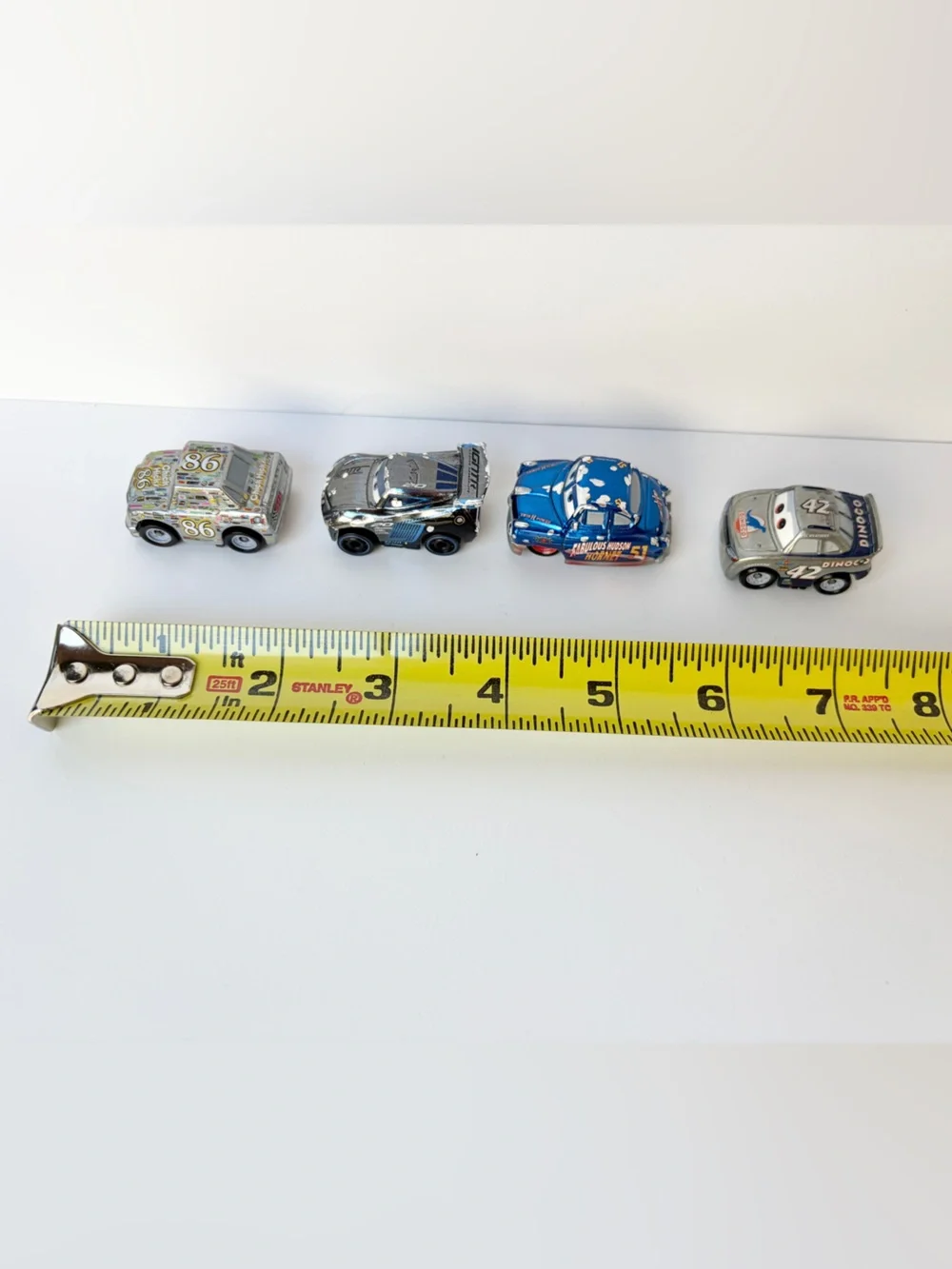 Cars Mini Racers Shiny Metallic Lot 4 Disney Pixar Doc Chick Hicks Jackson Storm
